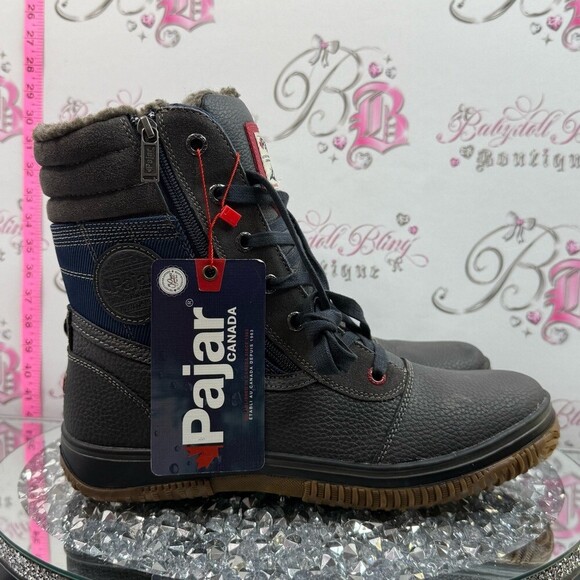 Pajar waterproof boots Navy and Charcoal Lace-Up Winter Boot with Brown Sole main image 15